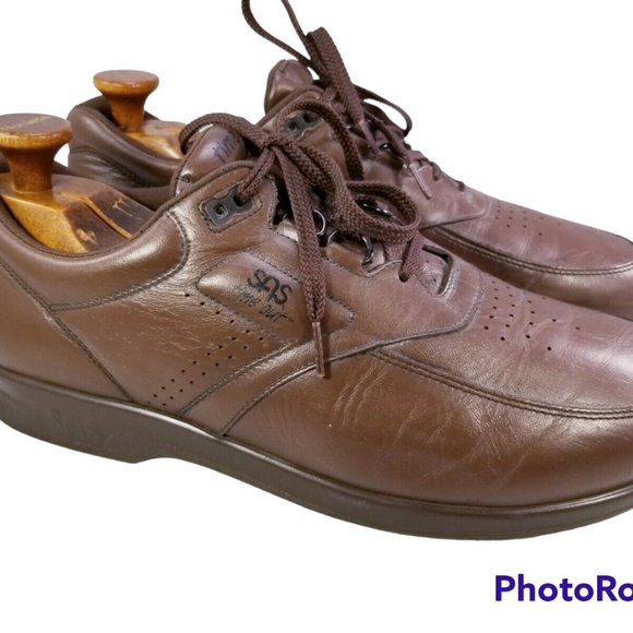 MINT SAS TRIPAD COMFORT TIME OUT MEN LACES WALKING SHOES SIZE 12 M BROWN LEATHER - Picture 2 of 9